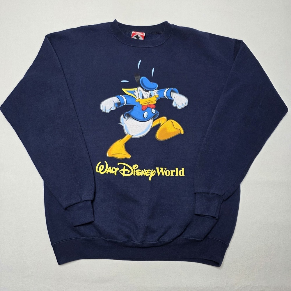 Mickey Inc Crewneck Sweatshirt Adult XL Walt Disney World Donald Duck Blue VTG